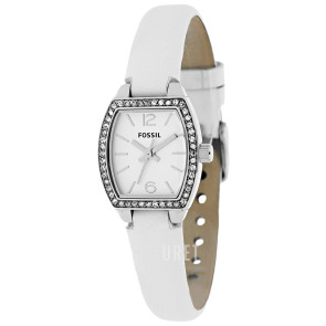 Watch strap Fossil BQ1211 Leather White 8mm